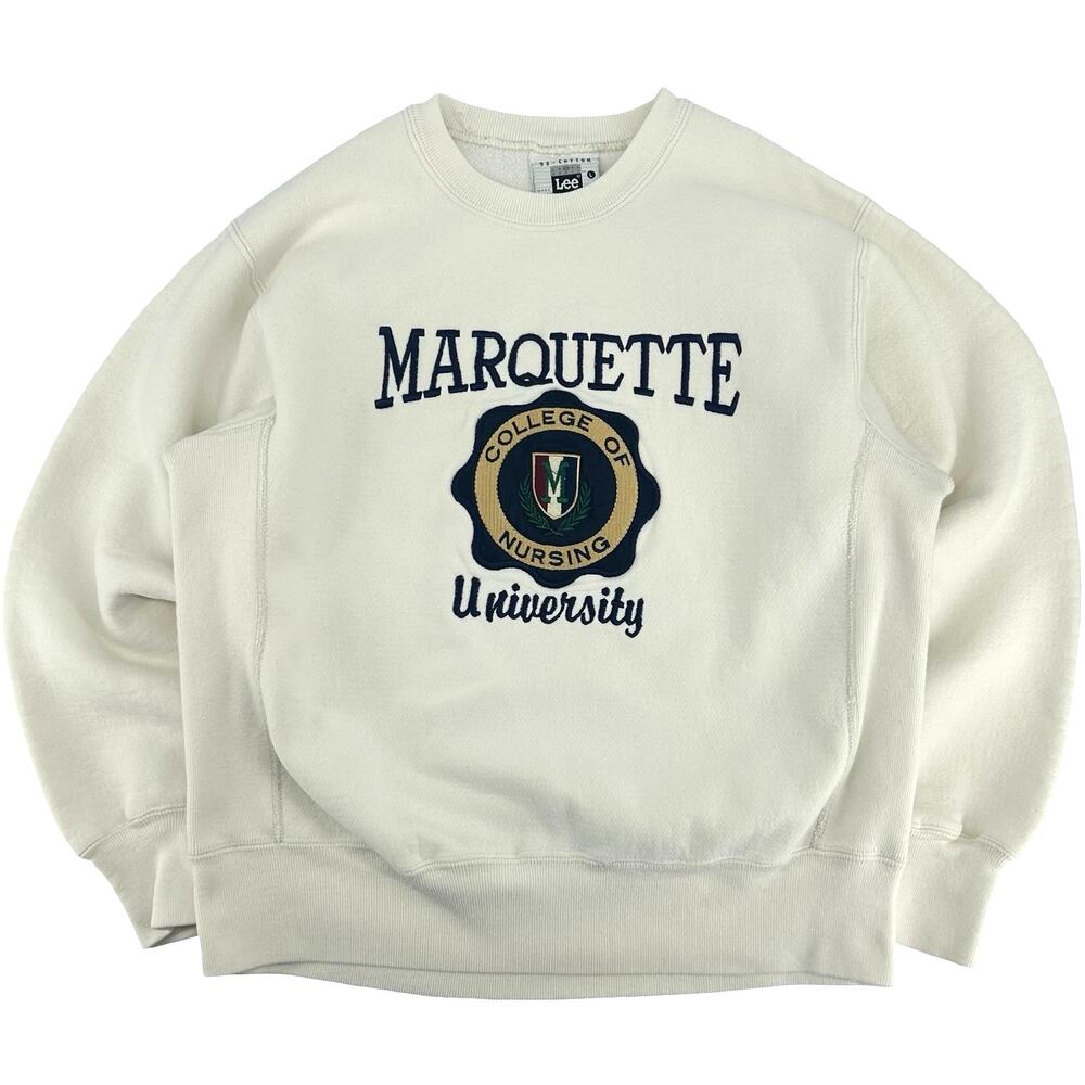 VTG 90s Mens LEE Marquette University Eagles Nursing Reverse Weave Crewneck Sz L